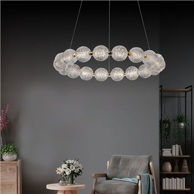 Jacquard 緹花玻璃圓吊燈