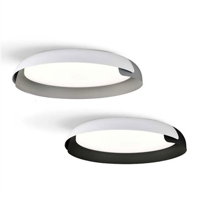Duo 薄邊雙層吸頂燈 白灰/白黑/白木色